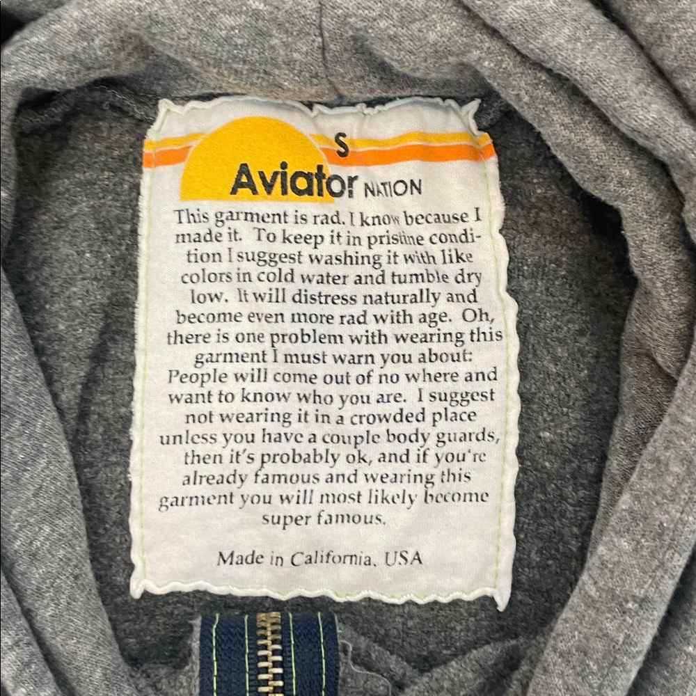 Aviator Nation Charcoal Lightning Bolt Hoodie - Picture 2 of 3